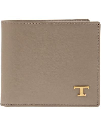 Tod's Leather Wallet With Logo - Brown