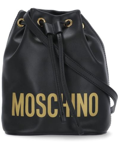 Moschino Bucket Bag With Logo - Black