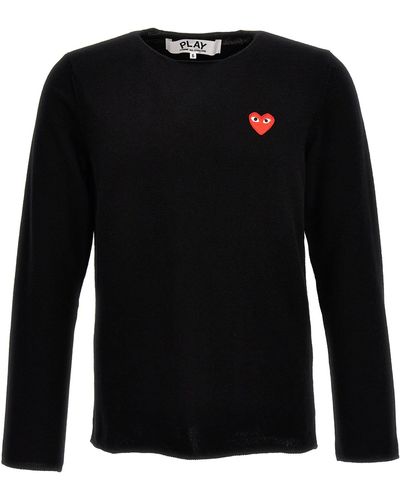 COMME DES GARÇONS PLAY Heart Sweater, Cardigans - Black