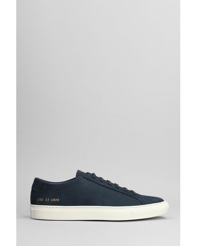 Common Projects Achilles Sneakers In Blue Nubuck