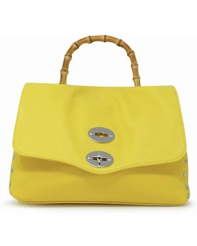 Zanellato 068010-0950000-Z1025 Postina Daily S Bamboo Leather Handbag - Yellow