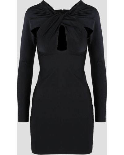 Coperni Twisted Cut Out Jersey Dress - Black