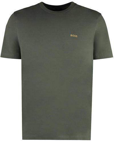 BOSS Cotton Crew-Neck T-Shirt - Green