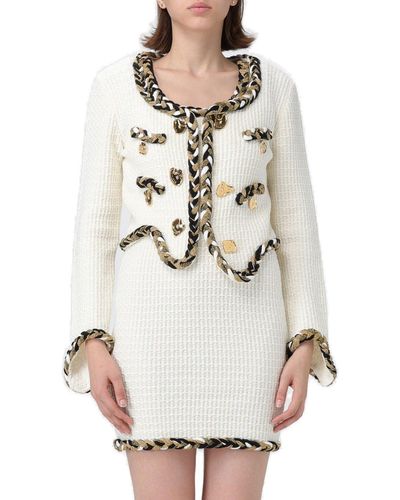 Moschino Morphed Effect Cardigan - White