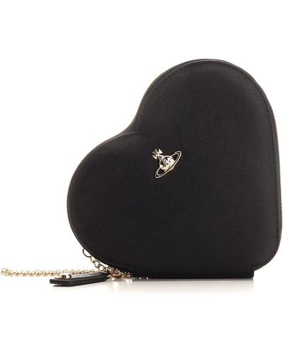 Vivienne Westwood New Heart Shoulder Bag - Black