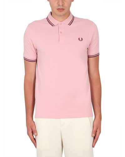 Fred Perry Polo With Logo Embroidery - Pink