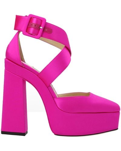Jimmy Choo Fuchsia Gian Platform Court Shoes - Pink
