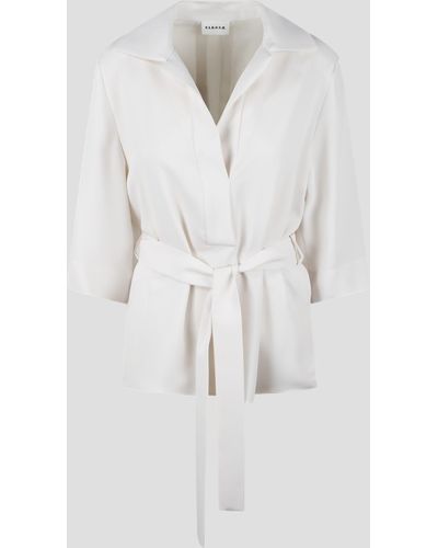 P.A.R.O.S.H. Panty Belted Blouse - White