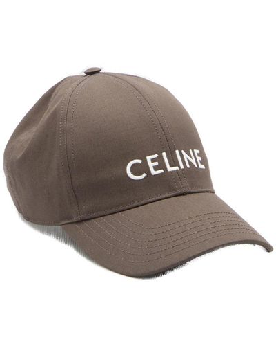 Celine Logo Embroidered Baseball Cap - Brown
