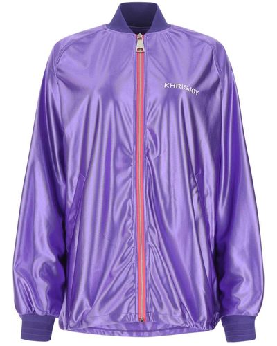 Khrisjoy Polyester Oversize Sweatshirt - Purple