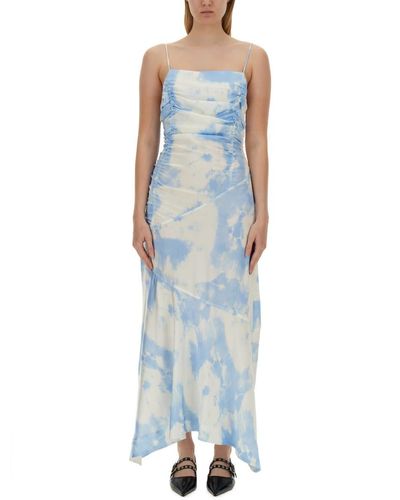 Ganni Dress With Print - Blue