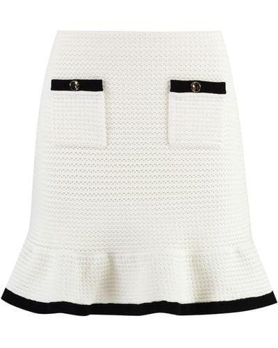 Self-Portrait Knitted Mini Skirt - White