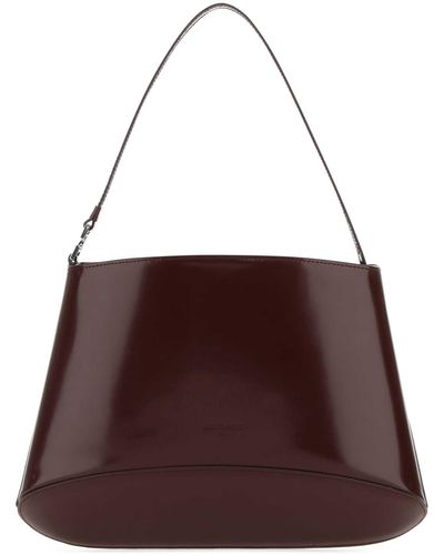 Low Classic Grape Leather Handbag - Brown