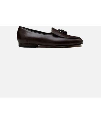 CB Made In Italy Dark Leather Slip-On Nerano - Black