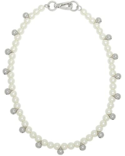 Simone Rocha Bell Charm And Pearl Necklace Accessories - White