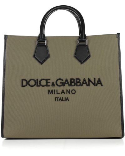 Dolce & Gabbana Shopper Bag With Front Logo - Multicolour