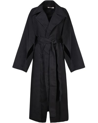 Quira Over Robe Duster Gradient Coat - Black
