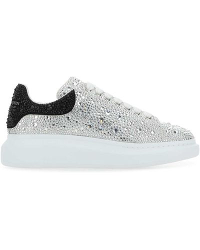 Alexander McQueen Embellished Leather Trainers - White