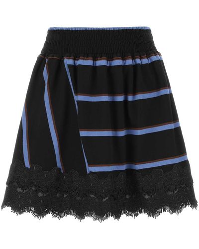 Koche Embroidered Cotton Mini Skirt - Black