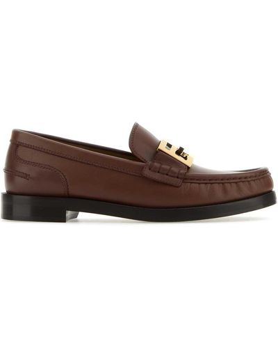Fendi Leather Baguette Loafers - Brown