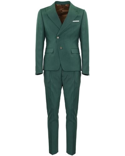 Daniele Alessandrini Single-Breasted Suit With Oblique Closure - Green
