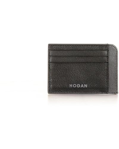 Hogan Leather Card Holder With Logo - White