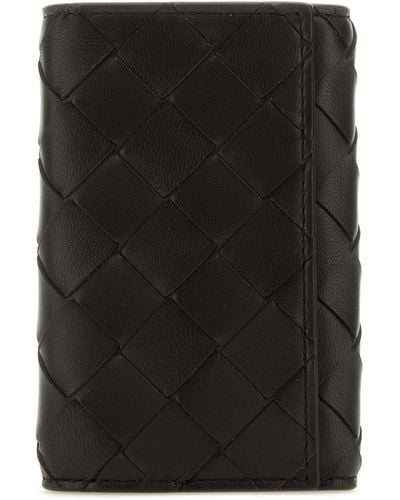 Bottega Veneta Dark Nappa Leather Keyring Case - Black