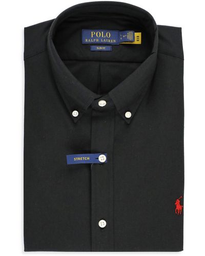 Polo Ralph Lauren Cotton Poplin Shirt With Logo - Black