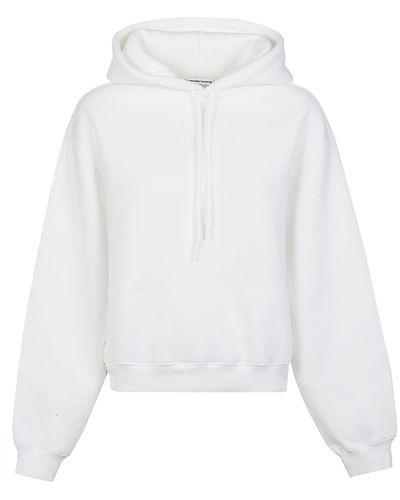 T By Alexander Wang Puff Paint Logo Essential Terry Sweatshirt - White