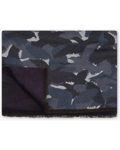 Larusmiani Camouflage Scarf Scarf - Blue