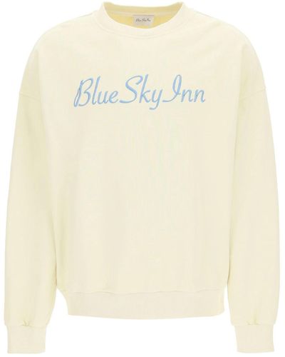BLUE SKY INN Logo Embroidery Sweatshirt - Natural