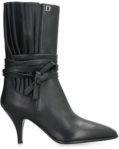 DSquared² Leather Ankle Boots - Black