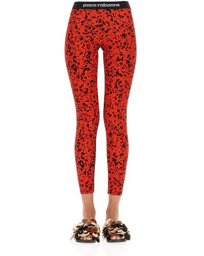 Rabanne Leggings With Logoed Band - Red