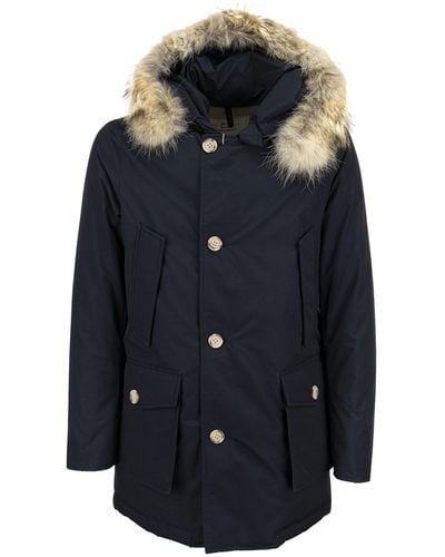 Woolrich Arctic Parka With Removable Fur Coat - Blue