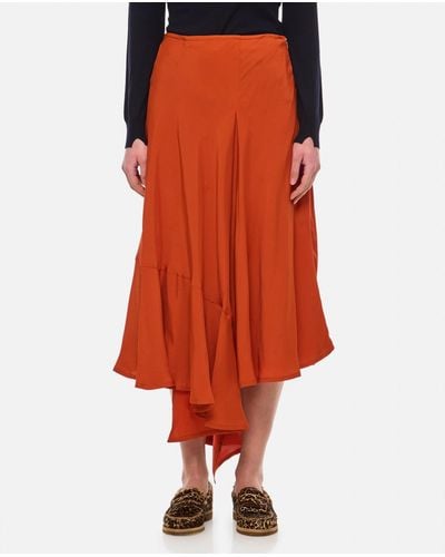 Colville Voulant Midi Skirt - Orange