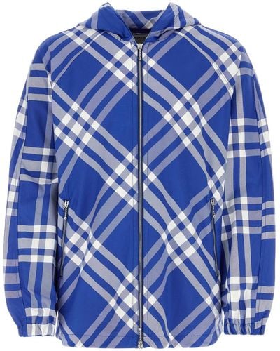 Burberry Embroidered Nylon Jacket - Blue