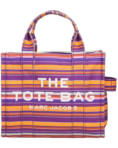 Marc Jacobs The Medium Small Bag In Multicolor Canvas - Purple