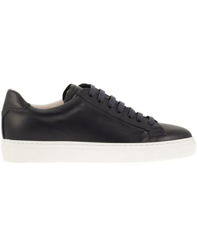 Doucal's Smooth Leather Trainers - Black