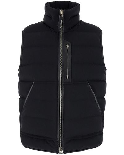 Tom Ford Sleeveless Down Jacket With Zip Closure - Black