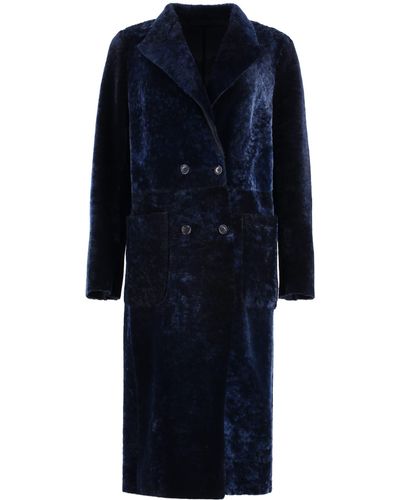Salvatore Santoro Lamb Fur Coat - Blue