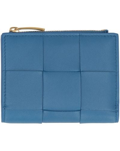 Bottega Veneta Cassette Intrecciato Bi-fold Wallet - Blue