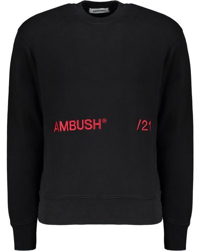 Ambush Logo Embroidered Cotton Sweatshirt - Black