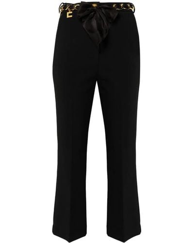 Elisabetta Franchi Trousers With Chain - Black