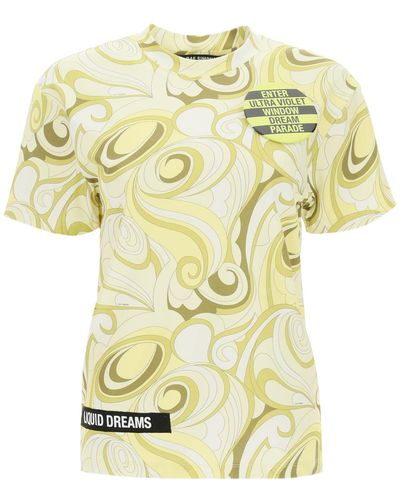Raf Simons Printed T-shirt With Brooch - Yellow