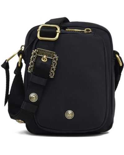 Versace Jeans Couture Fabric Crossbody Bag With Buckle Detail - Black