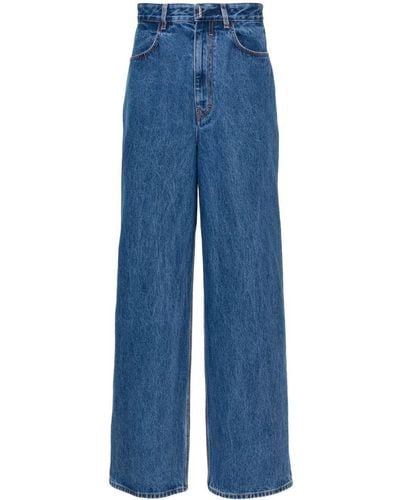Givenchy Mid Tise Marble-washed Denim Jeans - Blue