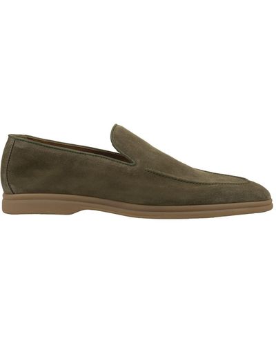 Doucal's Military Green Suede Loafers