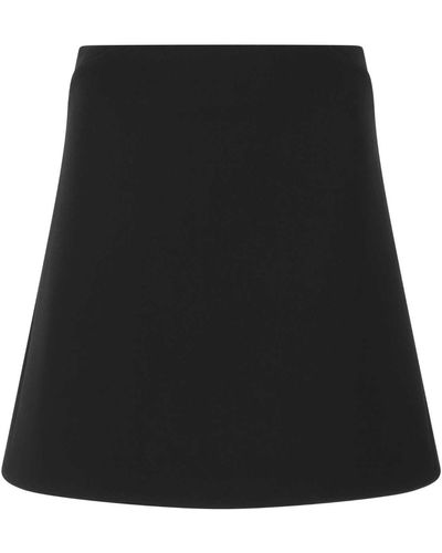 Bottega Veneta Stretch Wool Blend Mini Skirt - Black