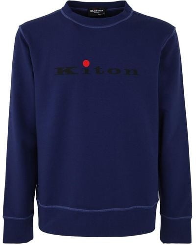 Kiton Round Neck Sweater - Blue