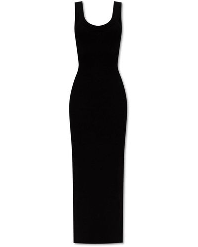 Alexander Wang Logo Rib-Knit Tank Maxi Dress - Black